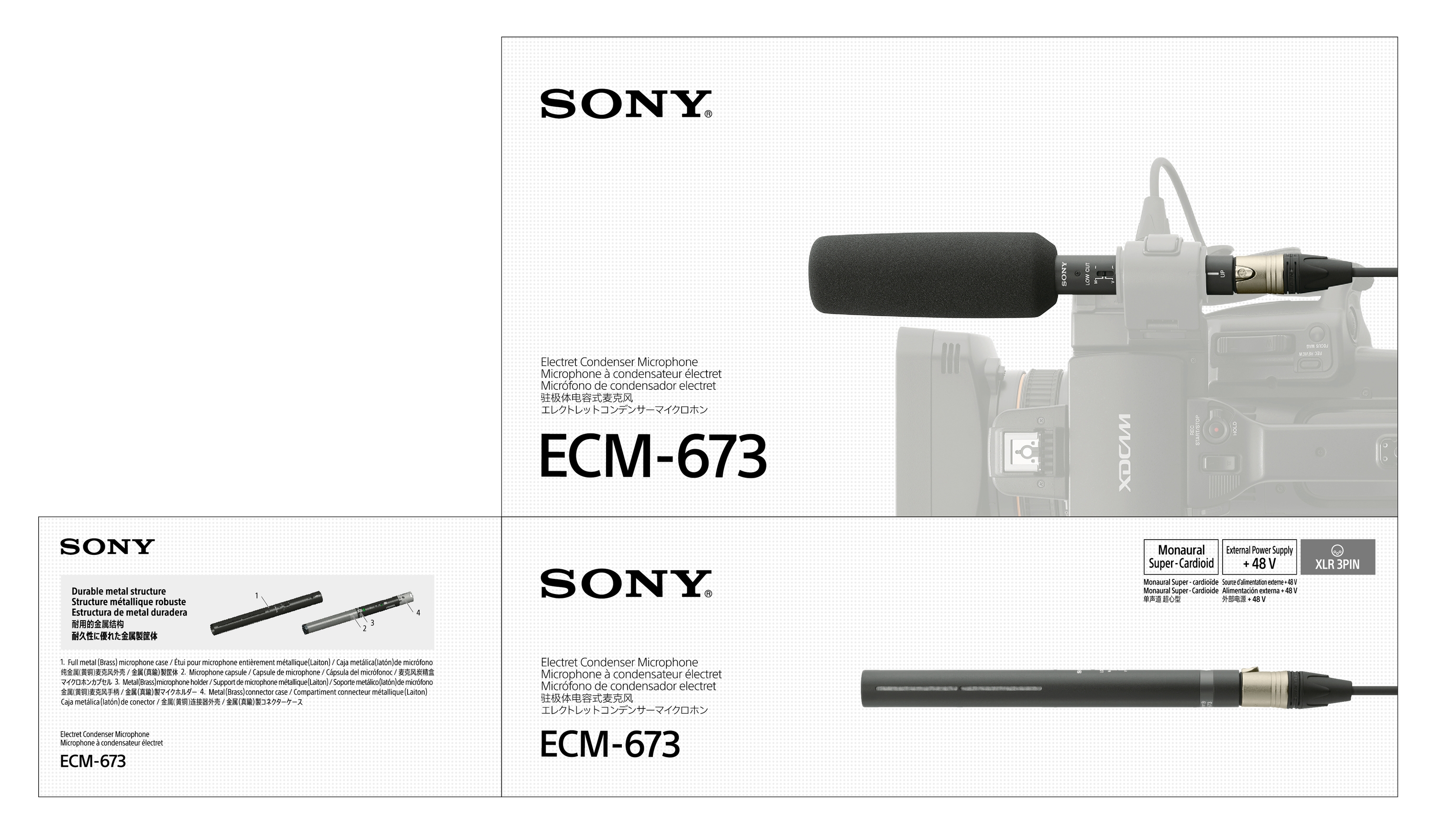 ECM-673 Short Shotgun Electret Condenser Microphone - Sony Pro
